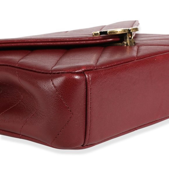 Chanel Burgundy Chevron Lambskin Coco Envelope Mini Flap Bag - Picture 6 of 8